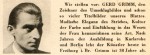 Vorstellung Grimms in der Zeitschrift "Die Frau"