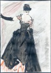 Auftritt in großer Robe Gerd Grimm: Modezeichnung (1950)