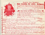 Werbeblatt für ALMA-Hühneraugenringe (ca. 1905)