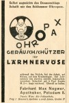 Ohropax-Anzeige von 1925