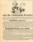 Schindelbeck_Kukirol_08_08_1925 Hühneraugen-Notfall für Dr. Unblutig (1925, 1929 wiederholt)