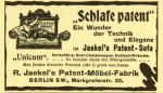 patent587 Schlafe patent: Anzeige (ca. 1908)
